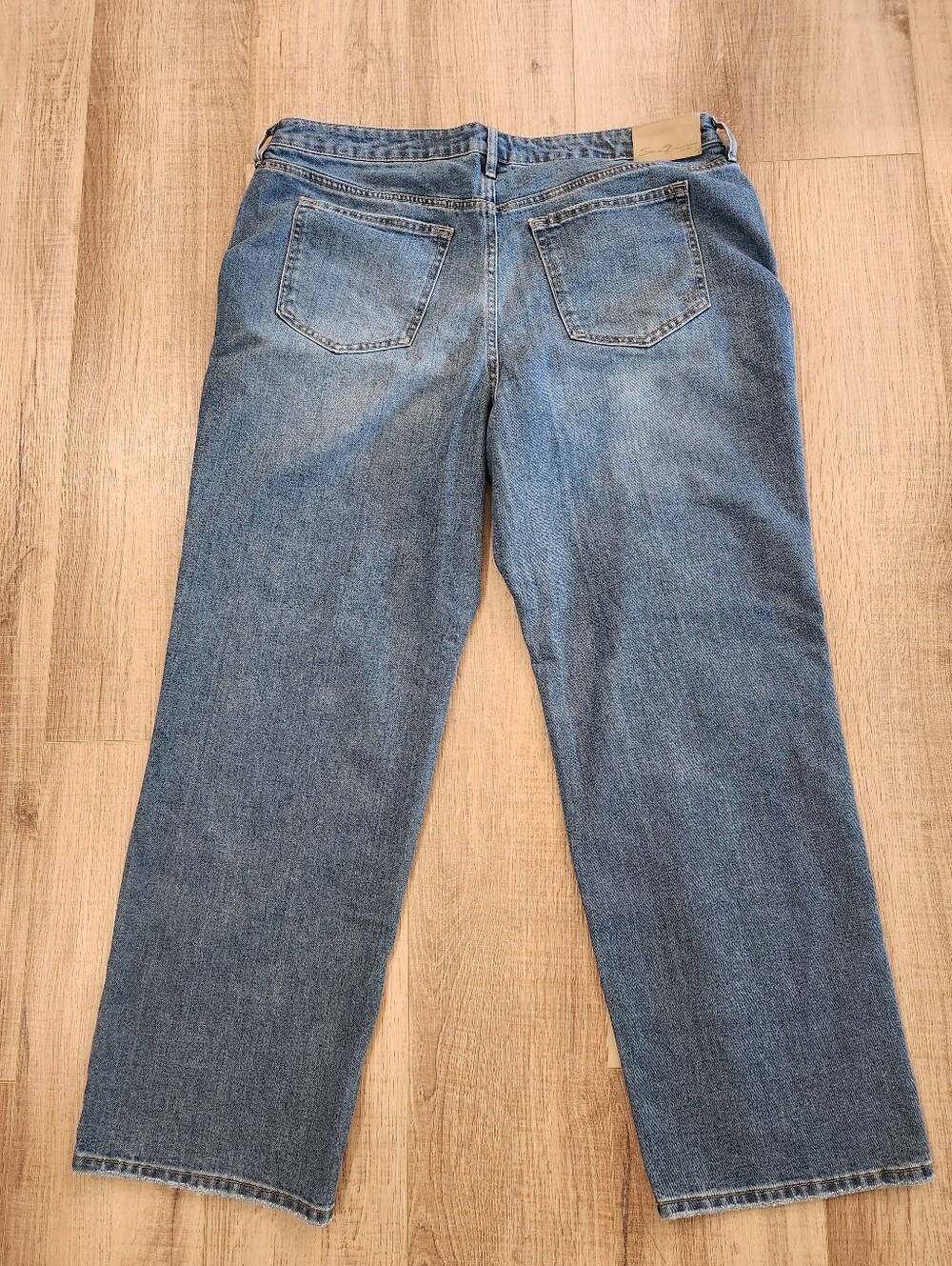 Seven7 Loose Straight Jeans Womens Size 16 Blue Medium Wash Denim Stretch - Picture 6 of 12